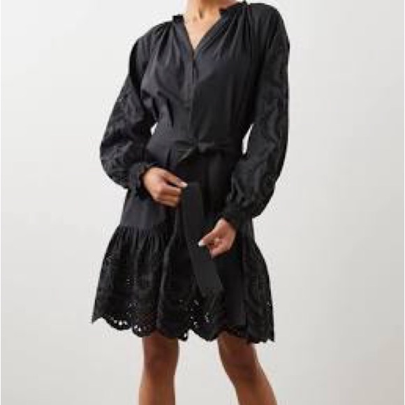 Rails Dresses & Skirts - Rails Black Tiered Mini Dress with Bishop Sleeves